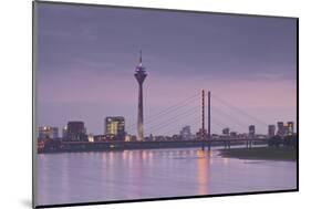 The Dusseldorf Skyline at Dusk, Dusseldorf, North Rhine-Westphalia, Germany, Europe-Julian Elliott-Mounted Photographic Print