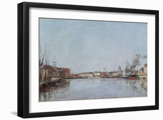 The Dutch Dock, Dunkirk, 1889 (Oil on Canvas)-Eugene Louis Boudin-Framed Giclee Print