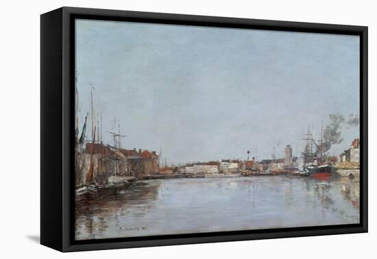 The Dutch Dock, Dunkirk, 1889 (Oil on Canvas)-Eugene Louis Boudin-Framed Stretched Canvas