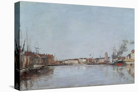 The Dutch Dock, Dunkirk, 1889 (Oil on Canvas)-Eugene Louis Boudin-Stretched Canvas