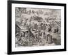 The Dutch Fleet Attack the Spanish Fortress of Gratiosa on Gran Canaria-Theodore de Bry-Framed Giclee Print
