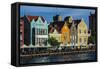 The Dutch Houses at Sint Annabaai in Willemstad, UNESCO Site, Curacao, ABC Is, Netherlands Antilles-Michael Runkel-Framed Stretched Canvas