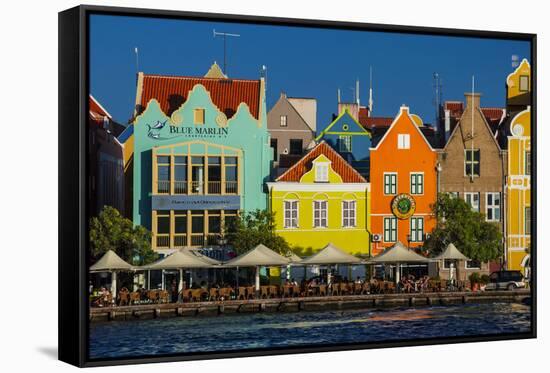 The Dutch Houses at Sint Annabaai in Willemstad, UNESCO Site, Curacao, ABC Is, Netherlands Antilles-Michael Runkel-Framed Stretched Canvas