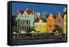 The Dutch Houses at Sint Annabaai in Willemstad, UNESCO Site, Curacao, ABC Is, Netherlands Antilles-Michael Runkel-Framed Stretched Canvas