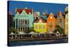 The Dutch Houses at Sint Annabaai in Willemstad, UNESCO Site, Curacao, ABC Is, Netherlands Antilles-Michael Runkel-Stretched Canvas