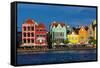 The Dutch Houses at Sint Annabaai in Willemstad, UNESCO Site, Curacao, ABC Is, Netherlands Antilles-Michael Runkel-Framed Stretched Canvas