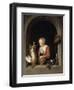 The Dutch Housewife Or, the Woman Hanging a Cockerel in the Window, 1650-Gerrit or Gerard Dou-Framed Giclee Print