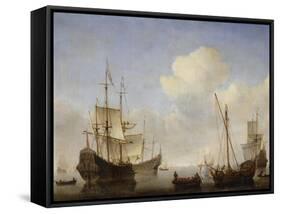 The Dutch Squadron at the West African Coast, 1660s-Willem Van De Velde The Younger-Framed Stretched Canvas