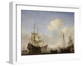 The Dutch Squadron at the West African Coast, 1660s-Willem Van De Velde The Younger-Framed Giclee Print