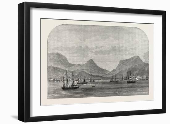 The Dutch War in Sumatra: Bombardment of Acheen by the Dutch Fleet, 1873-null-Framed Premium Giclee Print