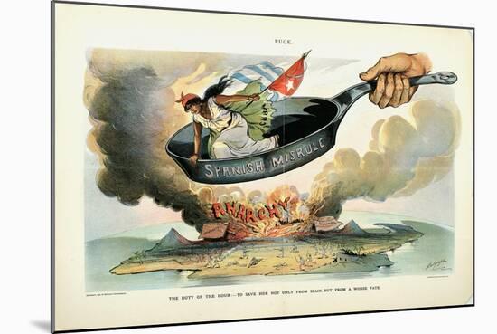 The Duty of the Hour: - to Save Her [Cuba] Not Only from Spain - But from a Worse Fate, 1898-Louis Dalrymple-Mounted Giclee Print