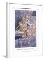 The Dwarfs Seated at Her Feet Were Playing to Her Very Simple Tunes-Charles Robinson-Framed Giclee Print