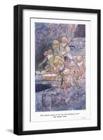 The Dwarfs Seated at Her Feet Were Playing to Her Very Simple Tunes-Charles Robinson-Framed Giclee Print