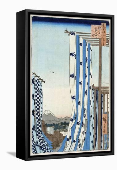 The Dyers' District in Kanda (One Hundred Famous Views of Ed), 1856-1858-Utagawa Hiroshige-Framed Stretched Canvas