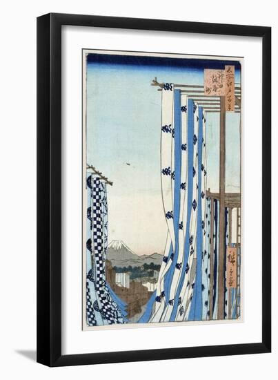 The Dyers' District in Kanda (One Hundred Famous Views of Ed), 1856-1858-Utagawa Hiroshige-Framed Giclee Print