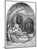The Dying King Arthur Is Carried Away to Avalon on a Magical Ship with Three Queens, 1901-Dalziel Brothers-Mounted Giclee Print