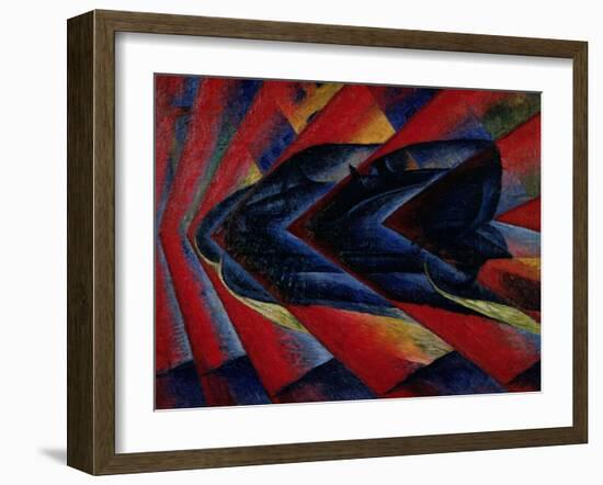 The Dynamism of an Automobile, 1911 (Oil on Canvas)-Luigi Russolo-Framed Giclee Print