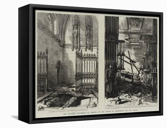 The Dynamite Explosions in London, at the Houses of Parliament and the Tower-null-Framed Stretched Canvas