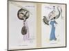 The Eagle Owl Fur Hat" and "The Crane Hat," Cartoon Fashion Plates, 1910-Xavier Sager-Mounted Giclee Print