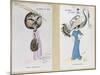 The Eagle Owl Fur Hat" and "The Crane Hat," Cartoon Fashion Plates, 1910-Xavier Sager-Mounted Giclee Print