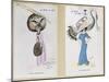 The Eagle Owl Fur Hat" and "The Crane Hat," Cartoon Fashion Plates, 1910-Xavier Sager-Mounted Giclee Print