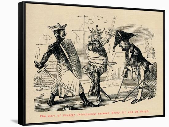 'The Earl of Chester interposing between Henry III and De Burgh', c1860, (c1860)-John Leech-Framed Stretched Canvas