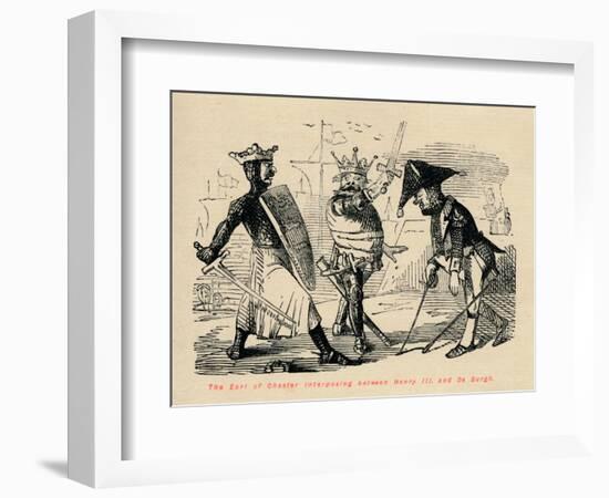 'The Earl of Chester interposing between Henry III and De Burgh', c1860, (c1860)-John Leech-Framed Giclee Print