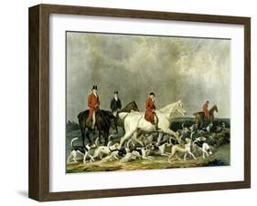 The Earl of Derby's Stag Hounds, Engraved by R. Woodman, 1823-James Barenger-Framed Giclee Print