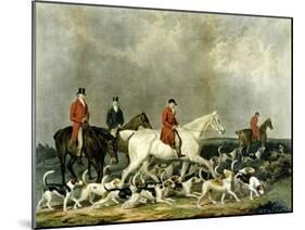 The Earl of Derby's Stag Hounds, Engraved by R. Woodman, 1823-James Barenger-Mounted Giclee Print
