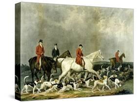 The Earl of Derby's Stag Hounds, Engraved by R. Woodman, 1823-James Barenger-Stretched Canvas