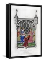 The Earl of Shrewsbury Presenting His Book to Queen Margaret, C1445-Henry Shaw-Framed Stretched Canvas