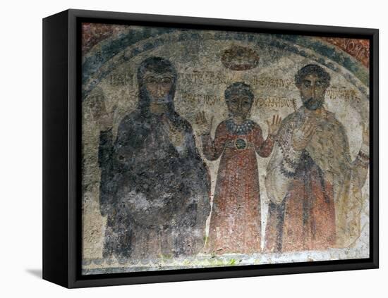 The Earliest Representation of San Gennaro (St Januarius), Catacombs of San Gennaro, Naples, Italy-Oliviero Olivieri-Framed Stretched Canvas