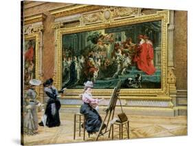 The Earnest Pupil in the Rubens' Room, 1902 (Oil on Canvas)-Louis Beroud-Stretched Canvas