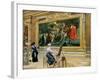 The Earnest Pupil in the Rubens' Room, 1902 (Oil on Canvas)-Louis Beroud-Framed Giclee Print