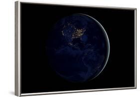 The Earth at Night By Satellite NASA-null-Framed Poster