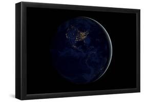The Earth at Night By Satellite NASA-null-Framed Poster