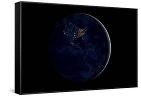 The Earth at Night By Satellite NASA-null-Framed Stretched Canvas