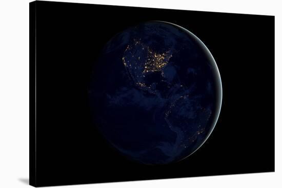 The Earth at Night By Satellite NASA-null-Stretched Canvas