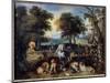 The Earth Paradise, 17Th Century (Oil on Canvas)-Jan the Elder Brueghel-Mounted Giclee Print