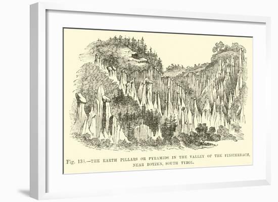 The Earth Pillars or Pyramids in the Valley of the Finsterbach, Near Botzen, South Tyrol-null-Framed Giclee Print