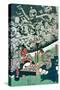 The Earth Spider Making Magic in the Palace of Raiko-Kuniyoshi Utagawa-Stretched Canvas