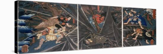 The Earth Spider Slain by the Hero Raiko's Retainers (944-1021)-Kuniyoshi Utagawa-Stretched Canvas