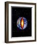 The Earth with the Center Cutaway to Reveal it's Core-null-Framed Art Print