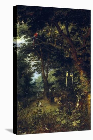 The Earthly Paradise, Ca. 1620, Flemish School-Jan Brueghel the Younger-Stretched Canvas