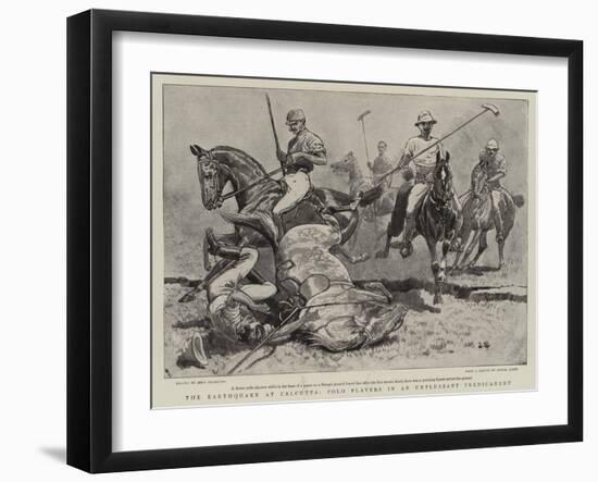The Earthquake at Calcutta, Polo Players in an Unpleasant Predicament-John Charlton-Framed Giclee Print