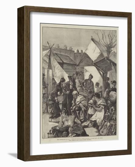 The Earthquake in Spain, People of Granada Taking Shelter in Wooden Huts and Tents-William Heysham Overend-Framed Giclee Print