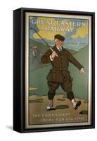 'The East Coast, Ideal for Golfing', Great Eastern Railway poster, early 1920s-John Hassall-Framed Stretched Canvas