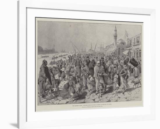 The Eastern Crisis, Refugees from Kandamos Landing on the Quay at Canea-Melton Prior-Framed Giclee Print