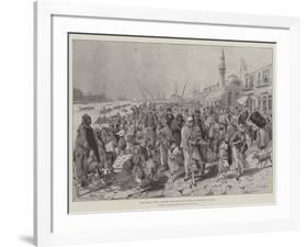 The Eastern Crisis, Refugees from Kandamos Landing on the Quay at Canea-Melton Prior-Framed Giclee Print