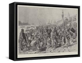 The Eastern Crisis, Refugees from Kandamos Landing on the Quay at Canea-Melton Prior-Framed Stretched Canvas
